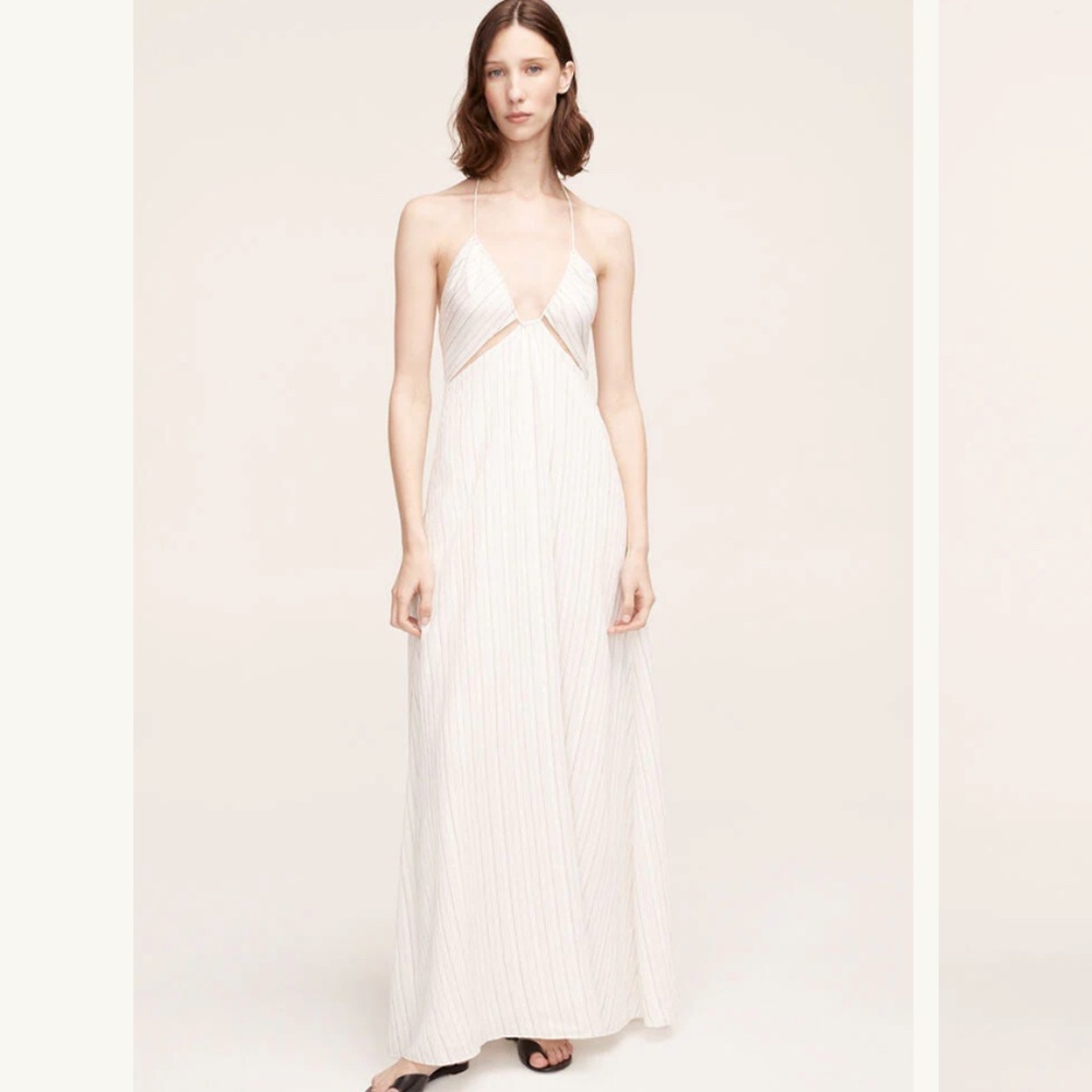 Rebecca Taylor Rumpled Stripe Halter Dress- size 00